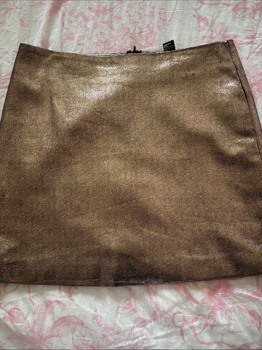 Forever 21 Metallic Bronze Mini Skirt